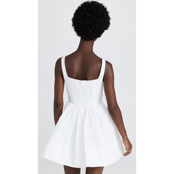 Staud Landscape Corset Mini Dress White Size 12 Babydoll Tulle Skirt - Picture 2 of 11
